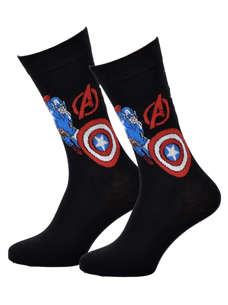 Chaussettes Pack Cadeaux Homme MARVEL AVENGERS Noir Bleu Blanc - Kiabi