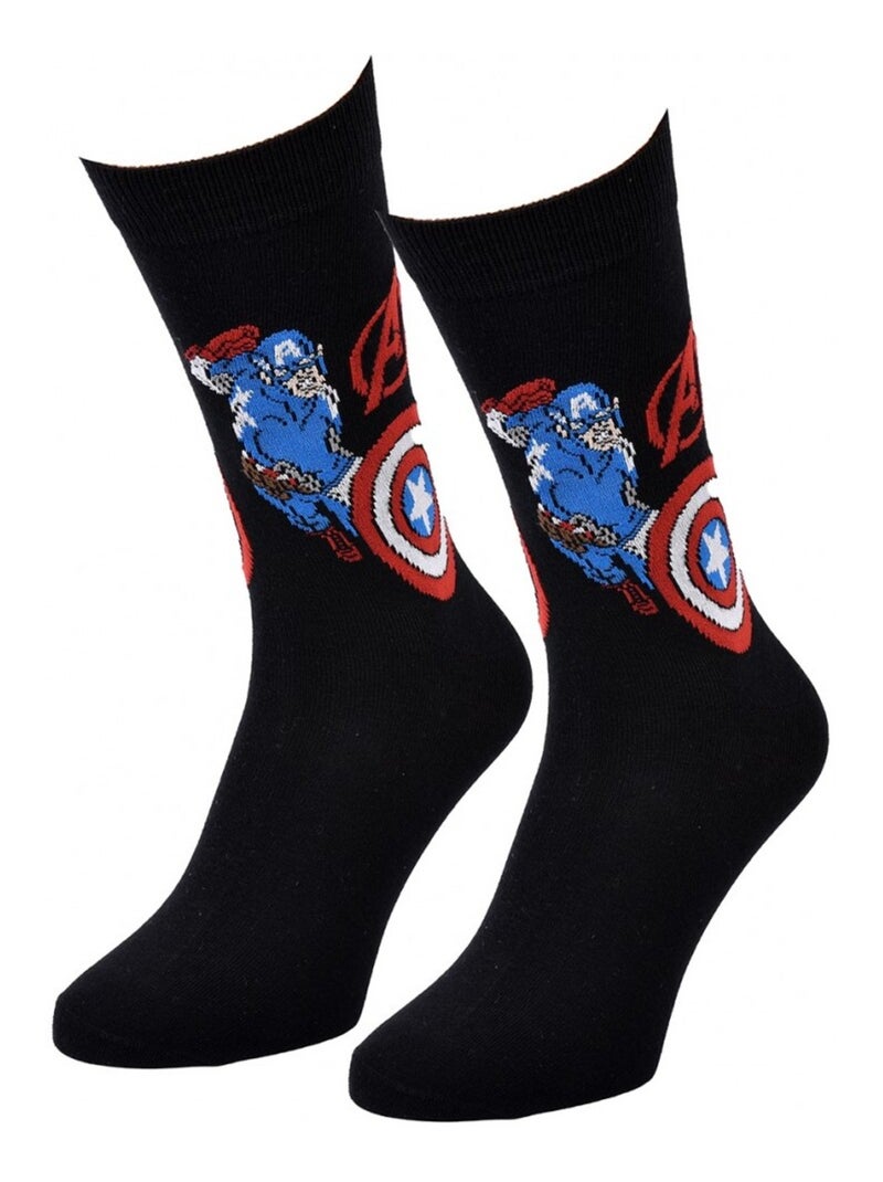 Chaussettes Pack Cadeaux Homme MARVEL AVENGERS Noir Bleu Blanc - Kiabi