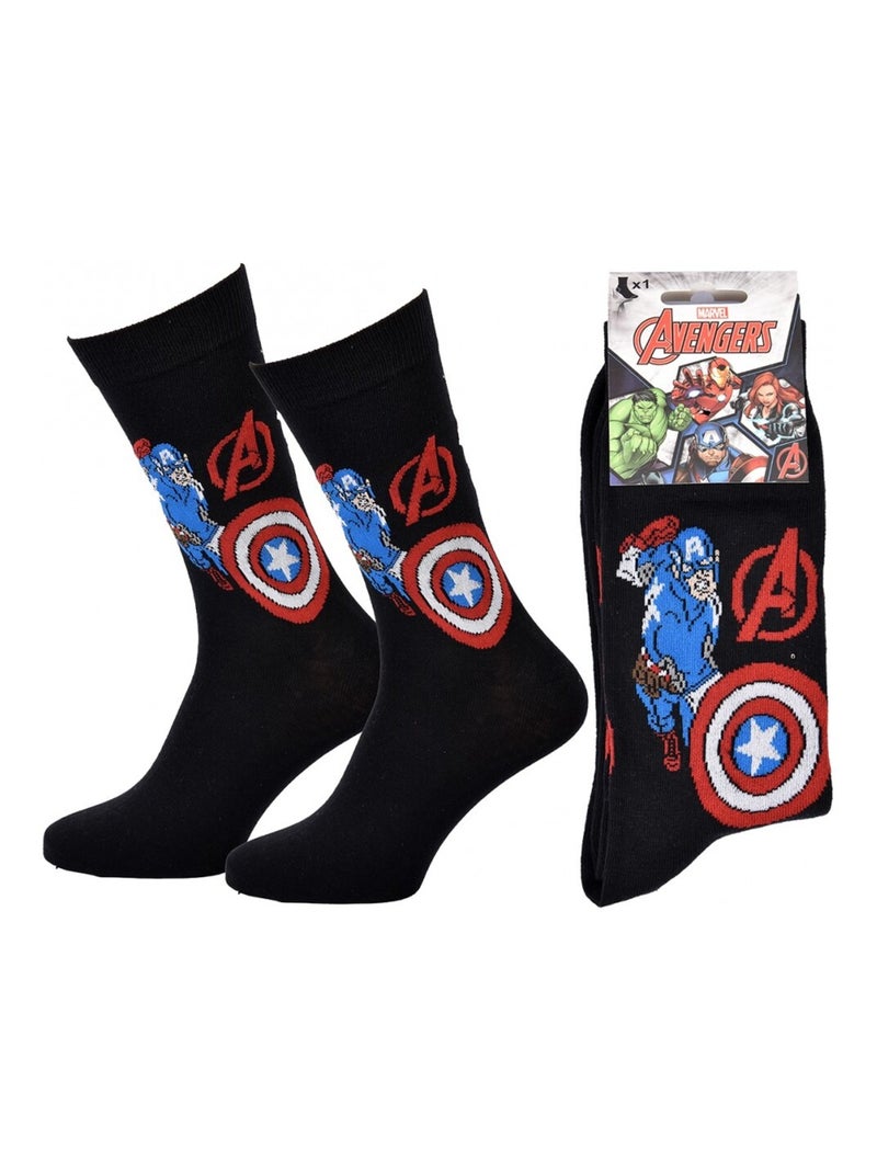 Chaussettes Pack Cadeaux Homme MARVEL AVENGERS Noir Bleu Blanc - Kiabi