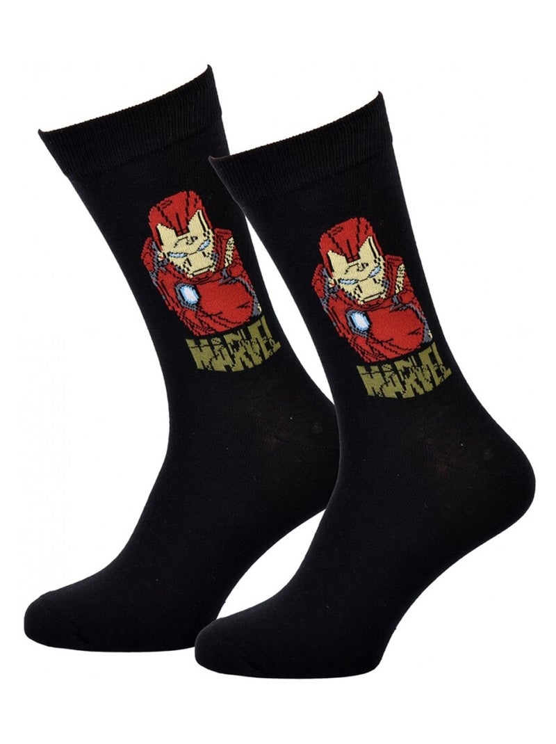 Chaussettes Pack Cadeaux Homme MARVEL AVENGERS Noir / Rouge / Jaune - Kiabi