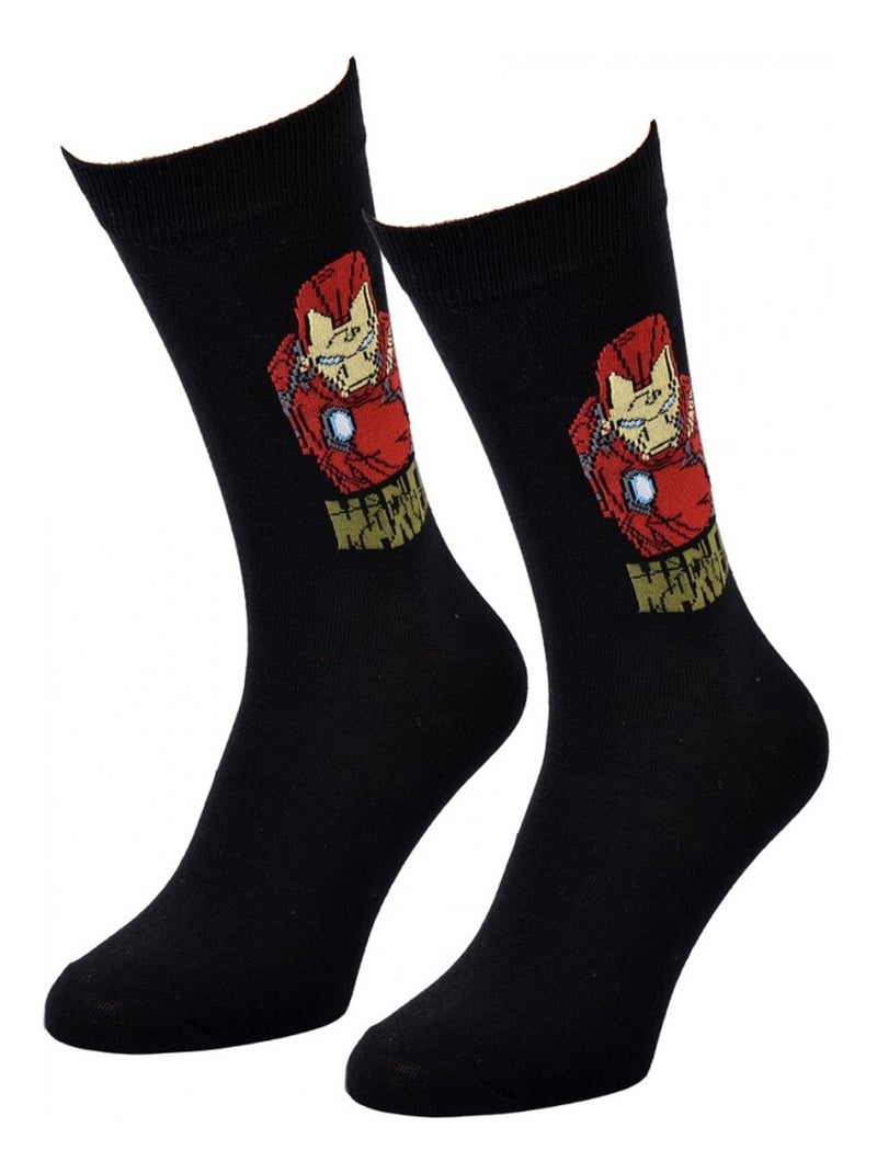 Chaussettes Pack Cadeaux Homme MARVEL AVENGERS Noir / Rouge / Jaune - Kiabi