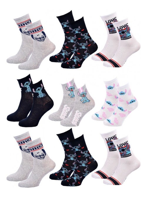 Chaussettes Pack Femme LILO ET STITCH - Pack de 9 - Kiabi