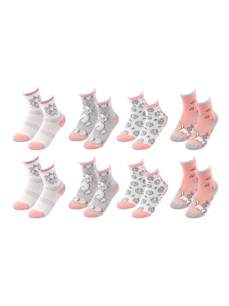 Chaussettes Pack Fille DISNEY CLASSIC - Pack de 8 Blanc Rose clair Gris - Kiabi
