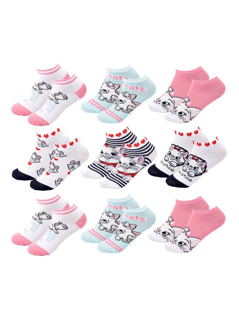 Chaussettes Pack Fille DISNEY CLASSIC - Pack de 9 Blanc Rose clair Gris - Kiabi