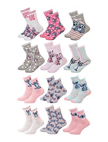 Chaussettes Pack Fille DISNEY LILO ET STITCH Pack de 12