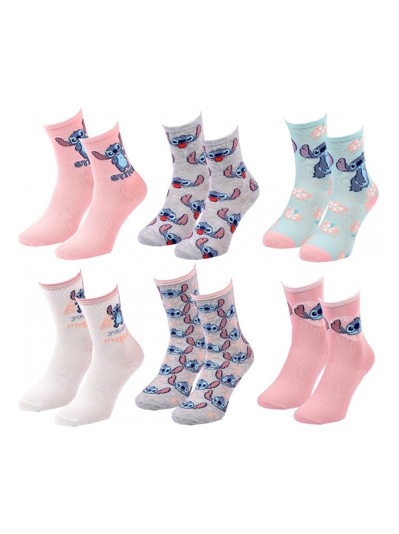 Chaussettes Pack Fille DISNEY LILO ET STITCH Pack de 12 Gris Multicolore Blanc - Kiabi
