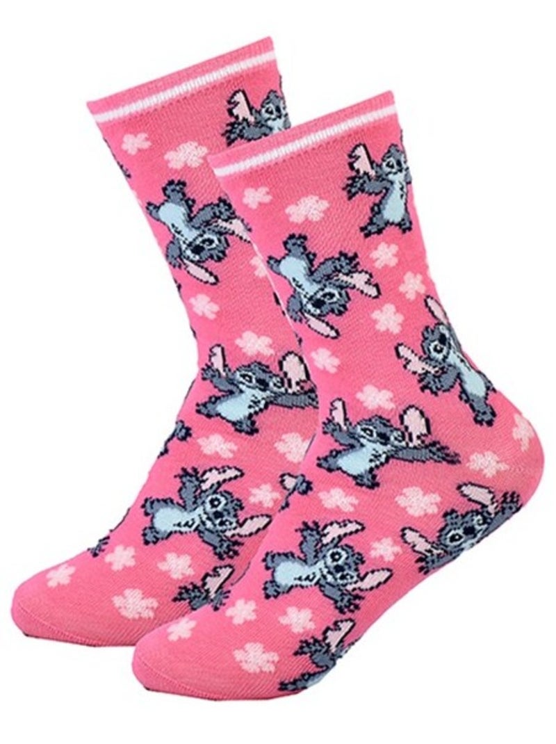 Chaussettes Pack Fille DISNEY LILO ET STITCH Pack de 3 Blanc Rose Gris - Kiabi