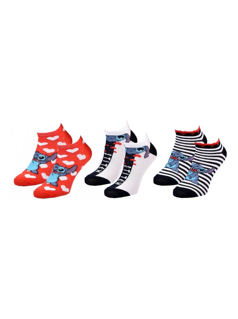 Chaussettes Pack Fille DISNEY LILO ET STITCH Pack de 3 Bleu Rose Gris - Kiabi