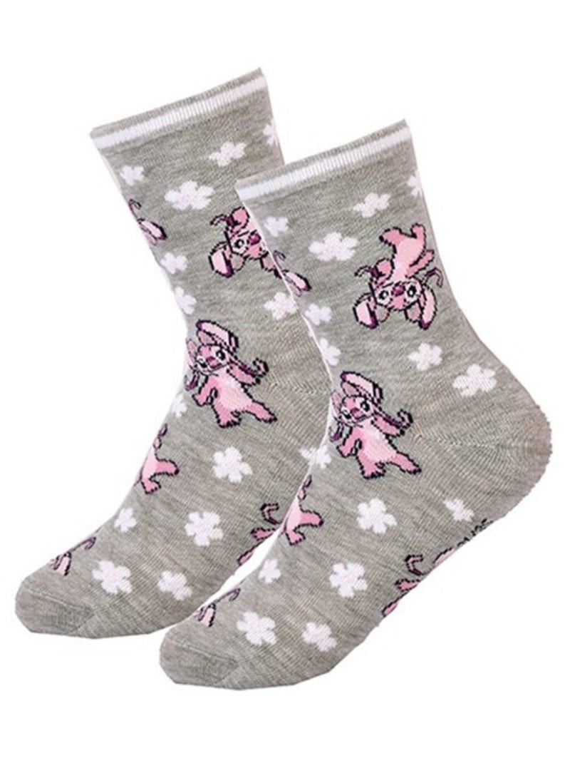 Chaussettes Pack Fille DISNEY LILO ET STITCH Pack de 3 Gris Rose clair - Kiabi