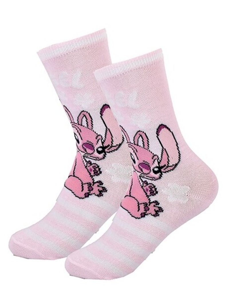 Chaussettes Pack Fille DISNEY LILO ET STITCH Pack de 3 Gris Rose clair - Kiabi