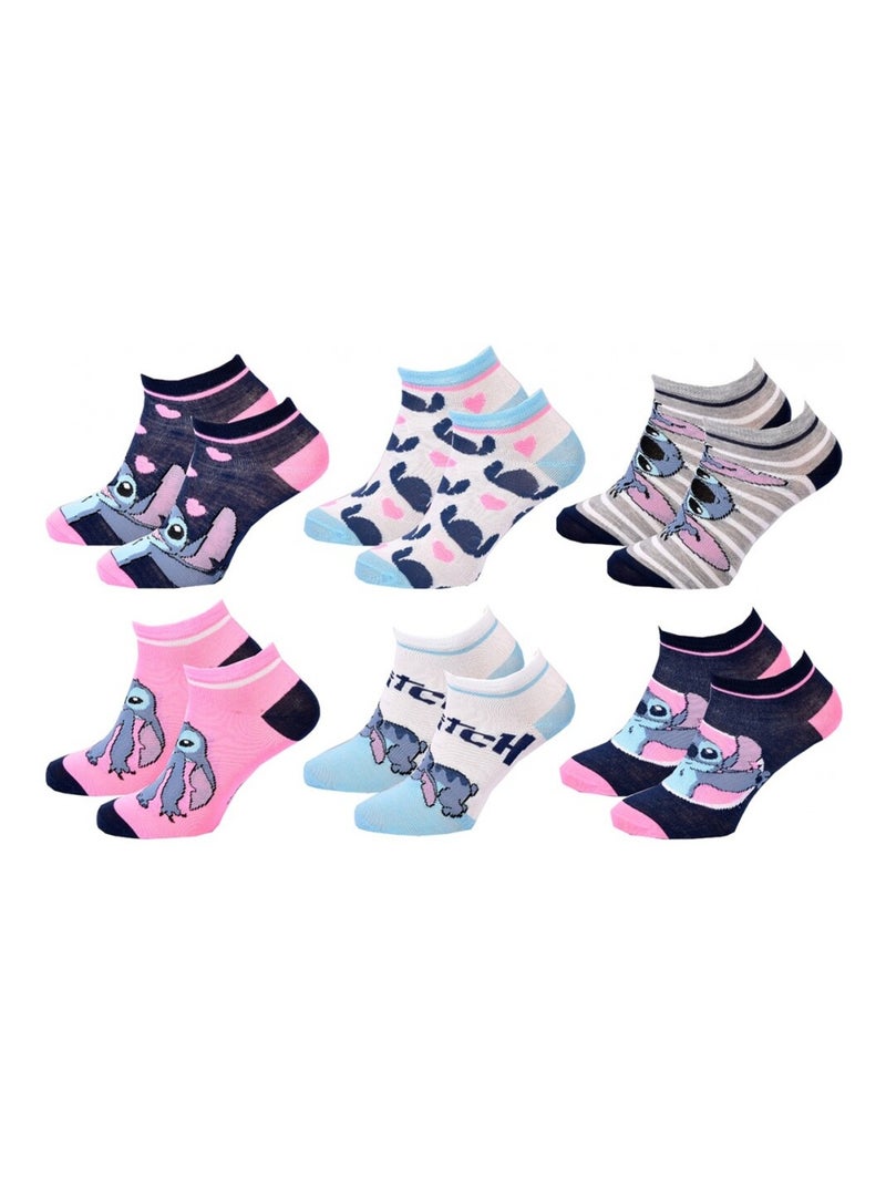 Chaussettes Pack Fille DISNEY LILO ET STITCH Pack de 6 Bleu Multicolore Blanc - Kiabi