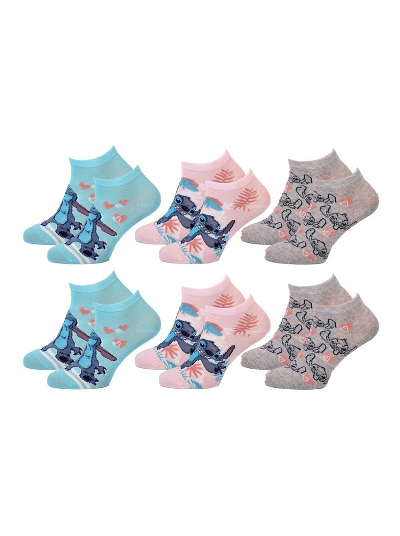Chaussettes Pack Fille DISNEY LILO ET STITCH Pack de 6 Gris Blanc Bleu - Kiabi