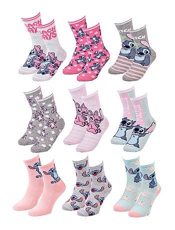Chaussettes Pack Fille DISNEY LILO ET STITCH Pack de 9