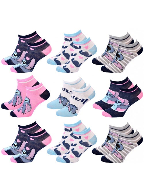 Chaussettes Pack Fille DISNEY LILO ET STITCH Pack de 9 - Kiabi
