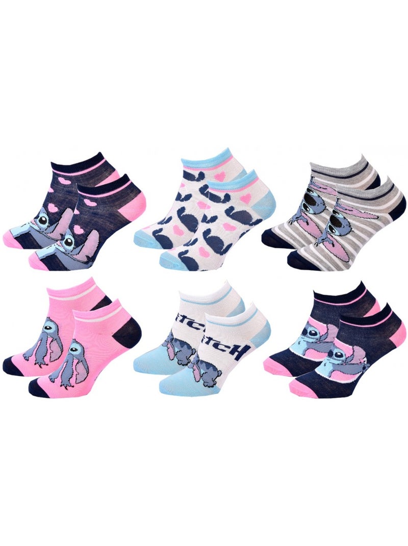 Chaussettes Pack Fille DISNEY LILO ET STITCH Pack de 9 Bleu Multicolore Blanc - Kiabi