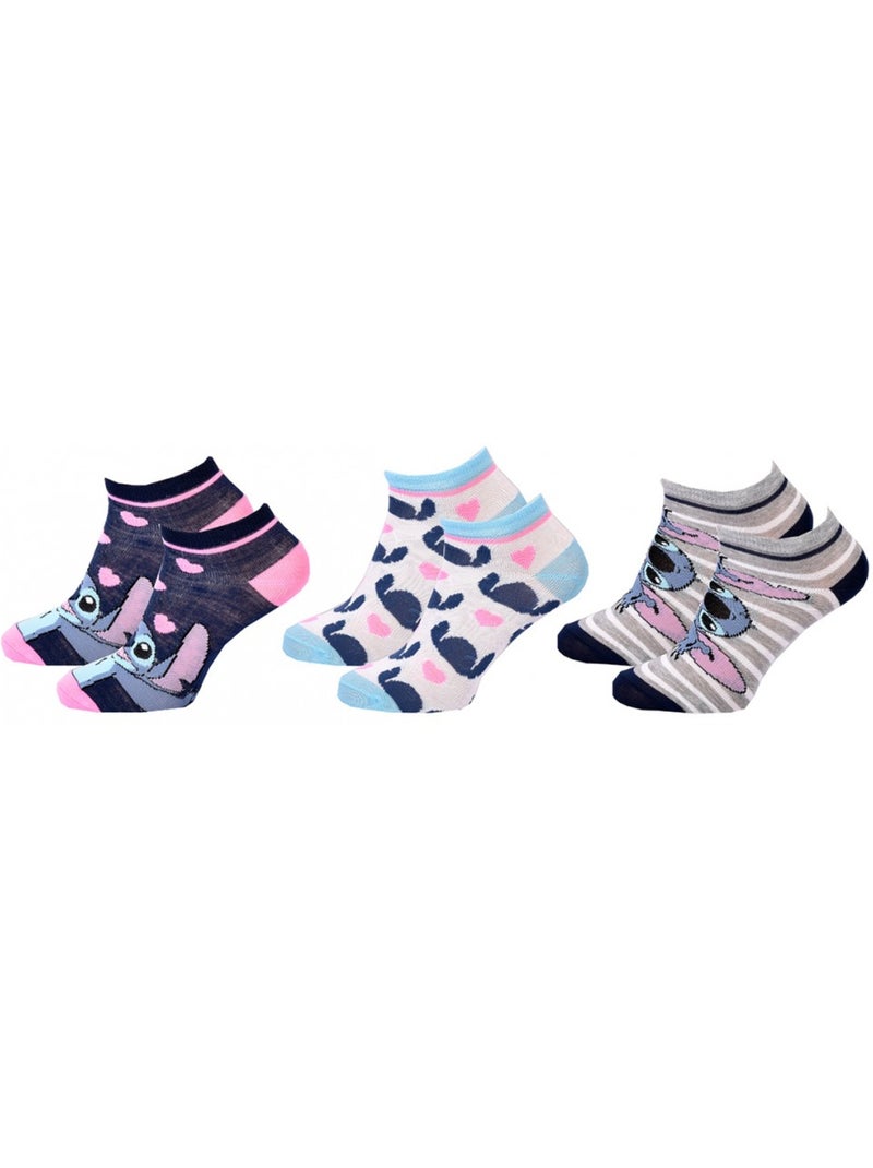 Chaussettes Pack Fille DISNEY LILO ET STITCH Pack de 9 Bleu Multicolore Blanc - Kiabi