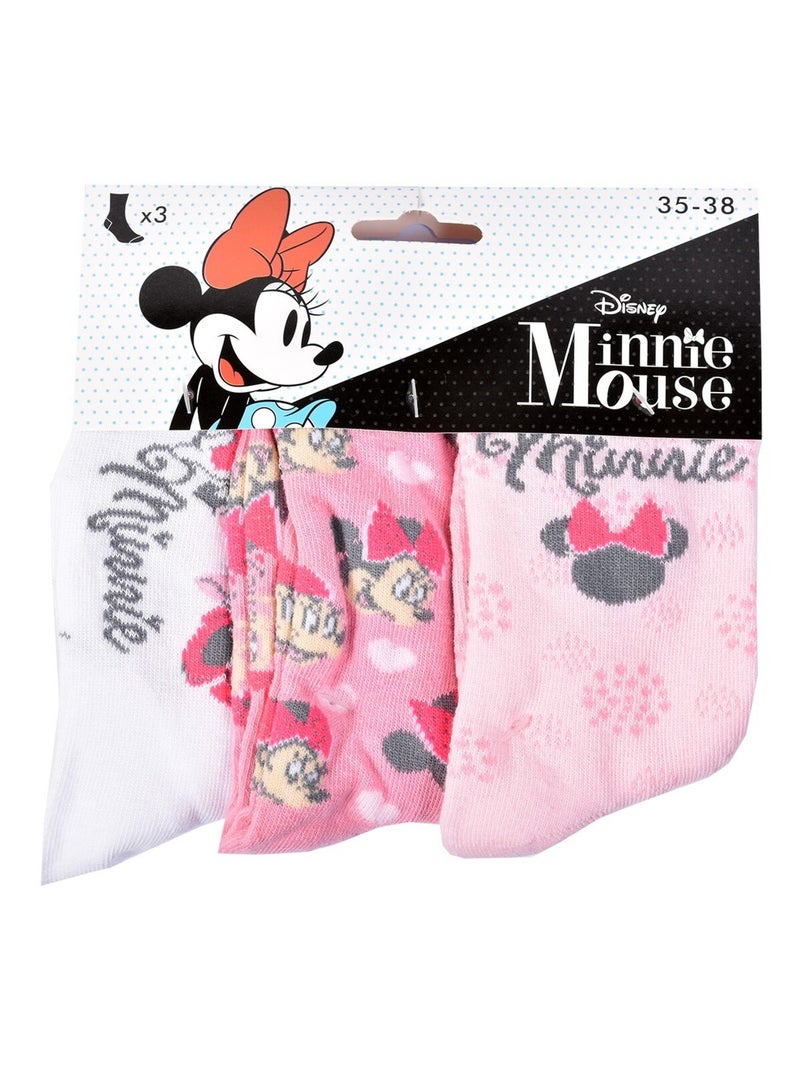 Chaussettes Pack Fille DISNEY MINNIE Pack de 6 Paires Blanc Rose clair Gris - Kiabi