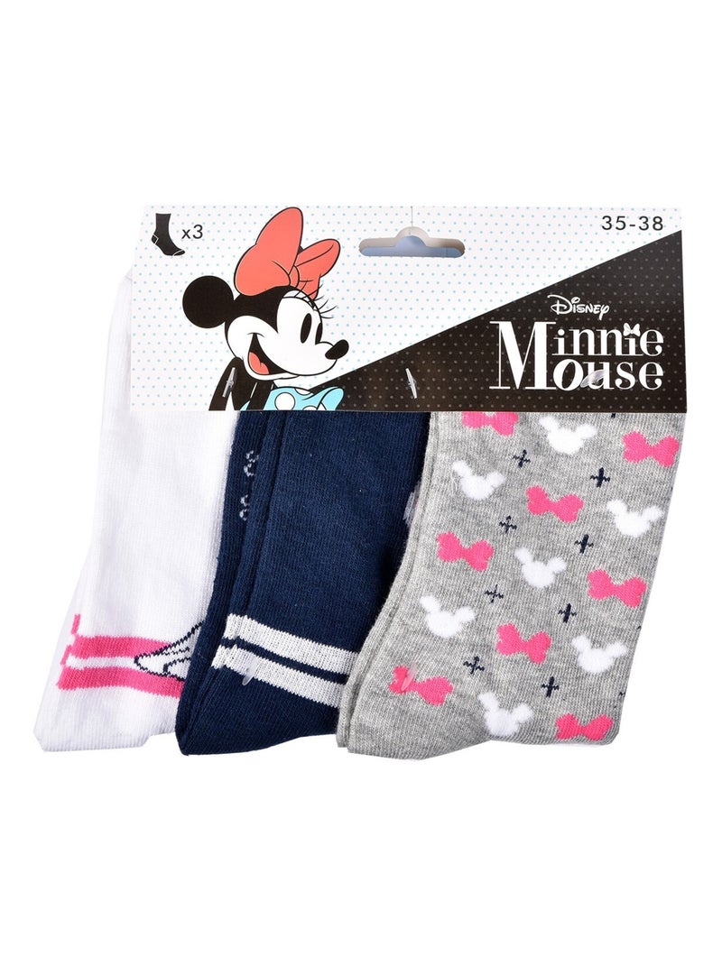 Chaussettes Pack Fille DISNEY MINNIE Pack de 6 Paires Blanc Rose clair Gris - Kiabi