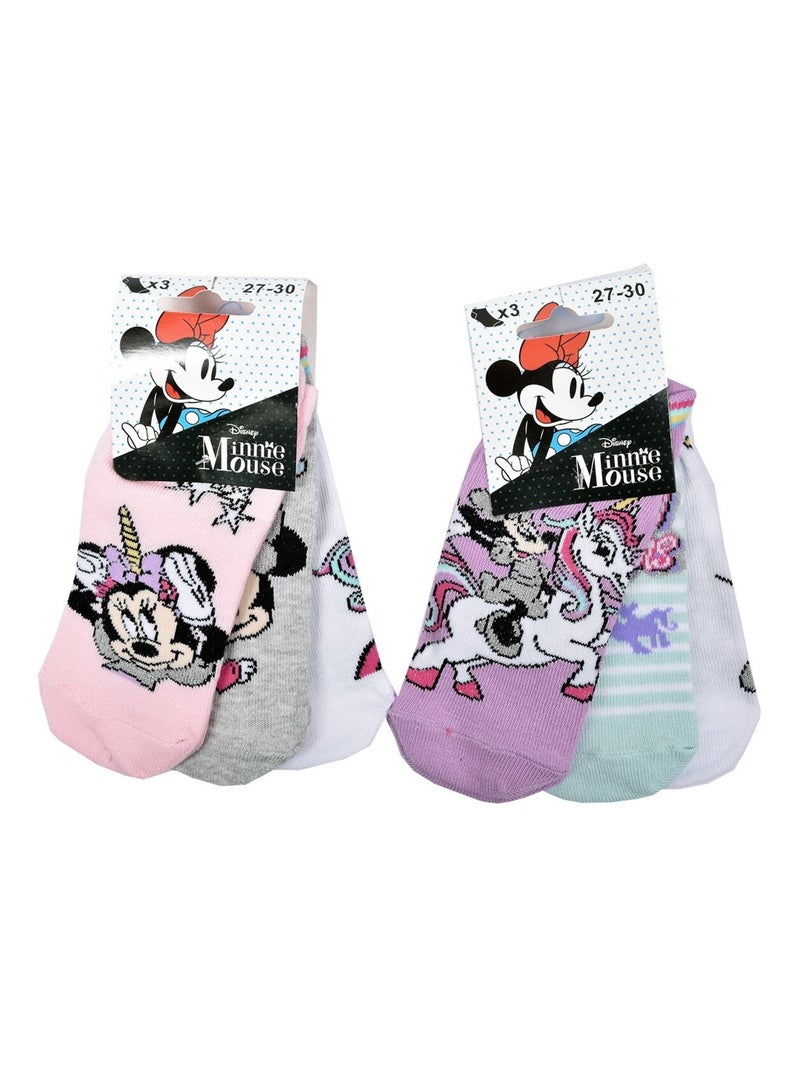 Chaussettes Pack Fille DISNEY MINNIE Pack de 9 Paires Blanc Multicolore Gris - Kiabi