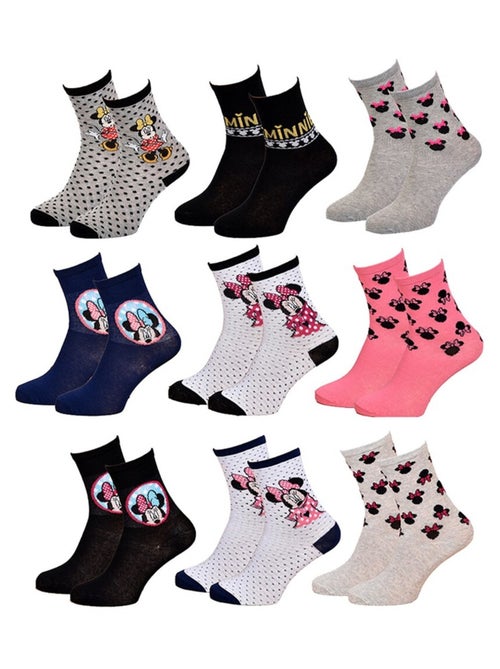 Chaussettes Pack Fille DISNEY MINNIE Pack de 9 Paires - Kiabi