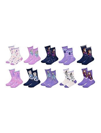 Chaussettes Pack Fille LA REINE DES NEIGES - Pack de 10
