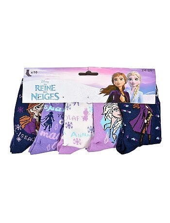 Chaussettes Pack Fille LA REINE DES NEIGES - Pack de 10