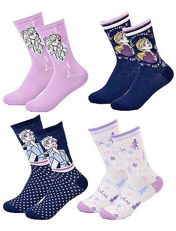 Chaussettes Pack Fille LA REINE DES NEIGES - Pack de 4