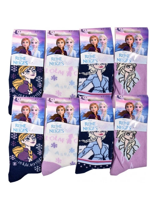 Chaussettes Pack Fille LA REINE DES NEIGES - Pack de 8 - Kiabi