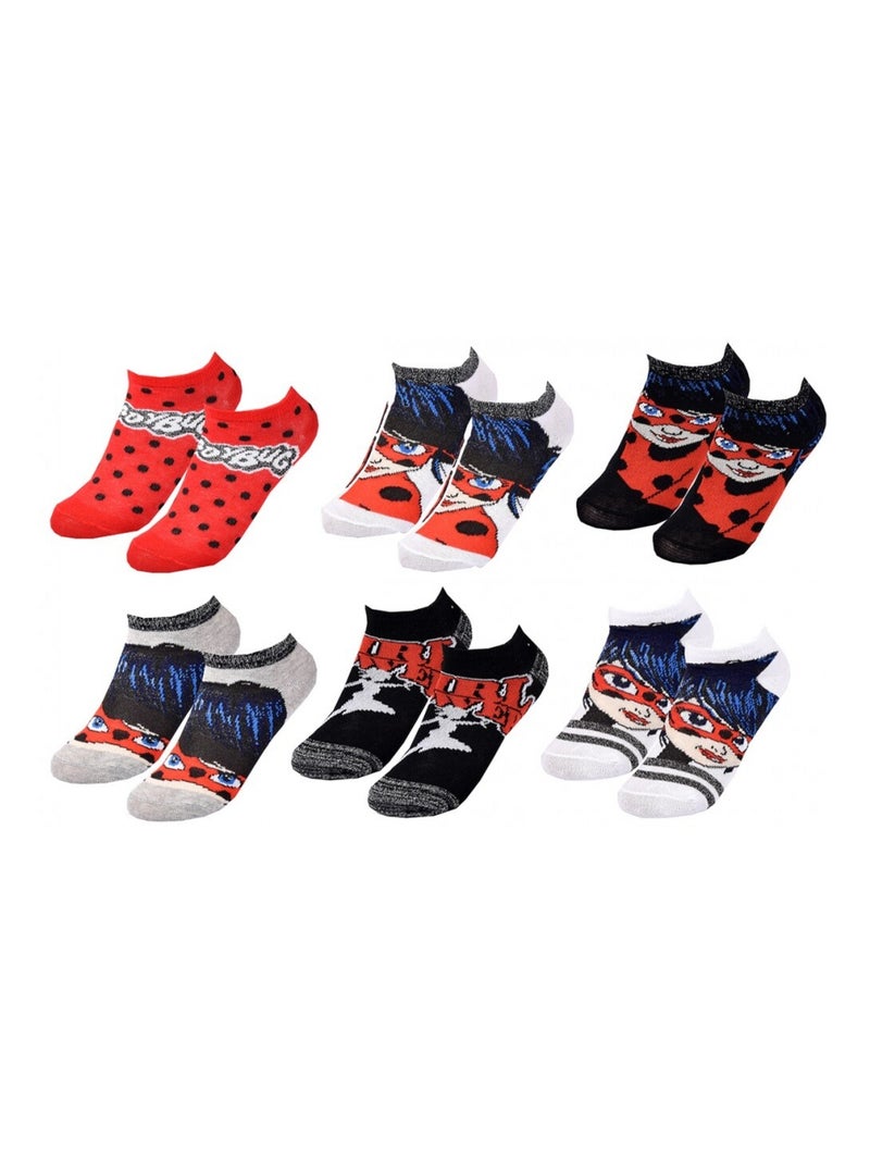 Chaussettes Pack Fille MIRACULOUS - Pack de 6 Blanc Rouge Gris - Kiabi