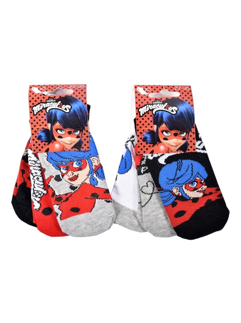 Chaussettes Pack Fille MIRACULOUS - Pack de 6 Noir Rouge Gris - Kiabi