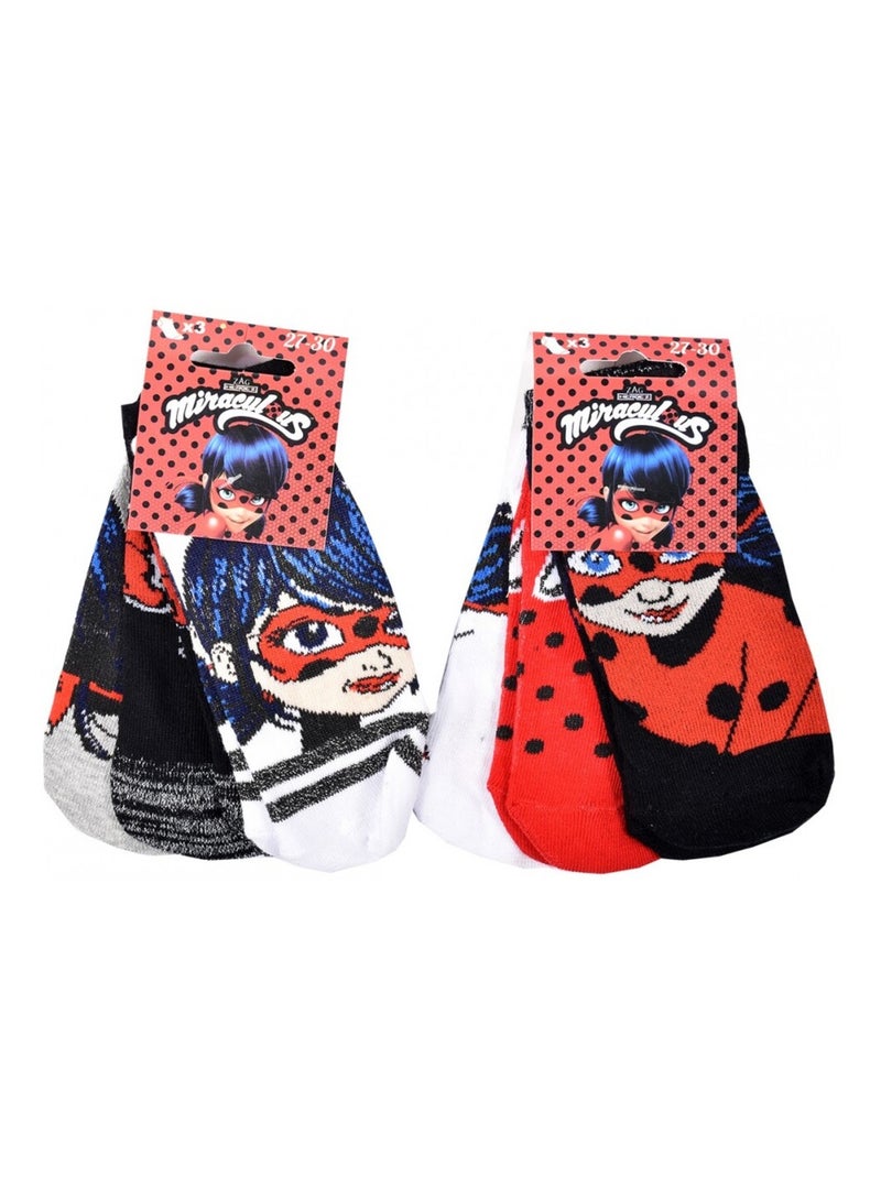 Chaussettes Pack Fille MIRACULOUS - Pack de 9 Noir Multicolore Gris - Kiabi