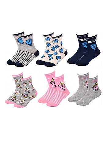 Chaussettes Pack Fille MONSIEUR MADAME - Pack de 6