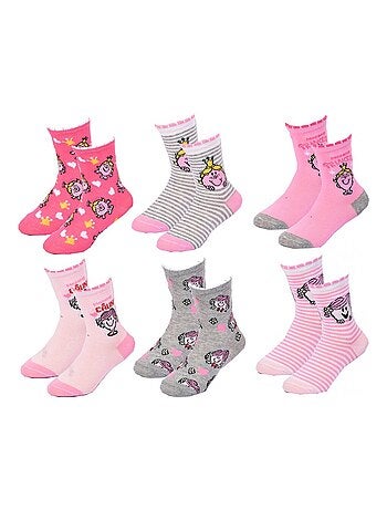 Chaussettes Pack Fille MONSIEUR MADAME - Pack de 6