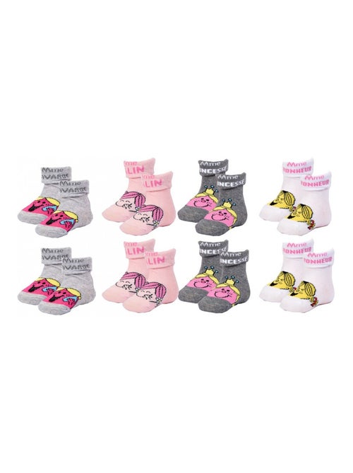 Chaussettes Pack Fille MONSIEUR MADAME - Pack de 8 - Kiabi