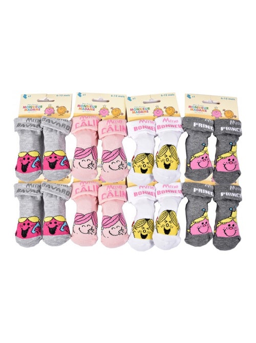 Chaussettes Pack Fille MONSIEUR MADAME - Pack de 8 - Kiabi