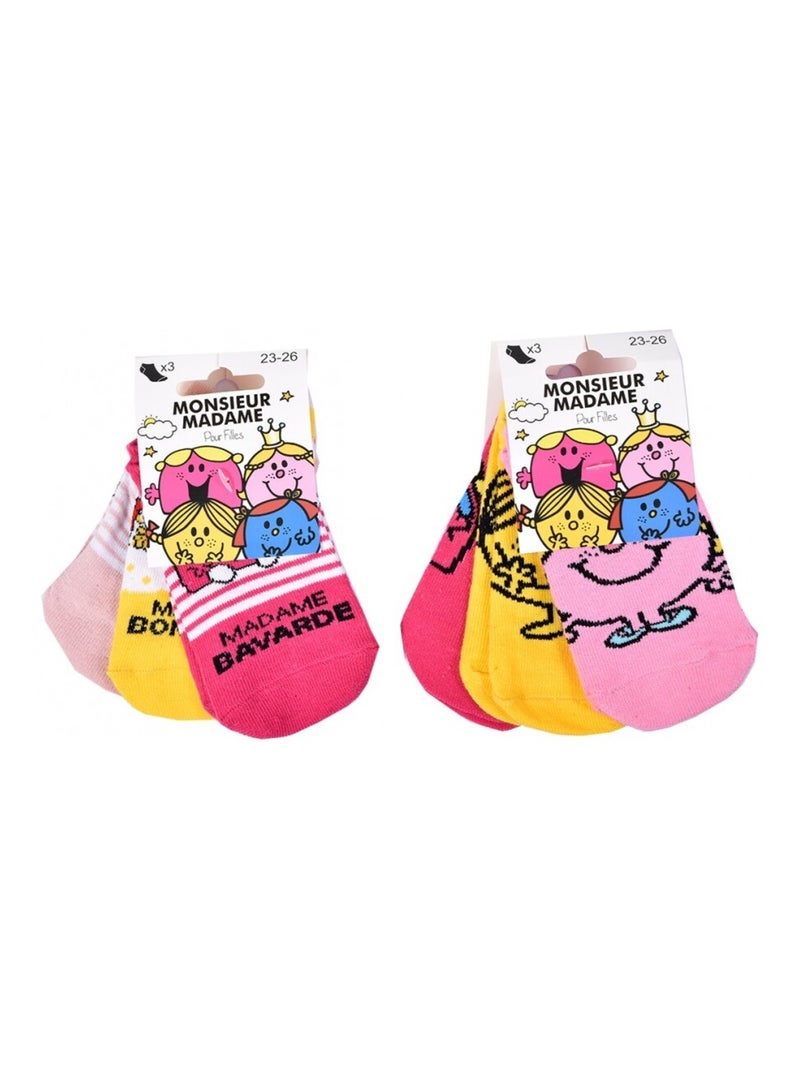 Chaussettes Pack Fille MONSIEUR MADAME - Pack de 9 Gris Rose clair Gris - Kiabi