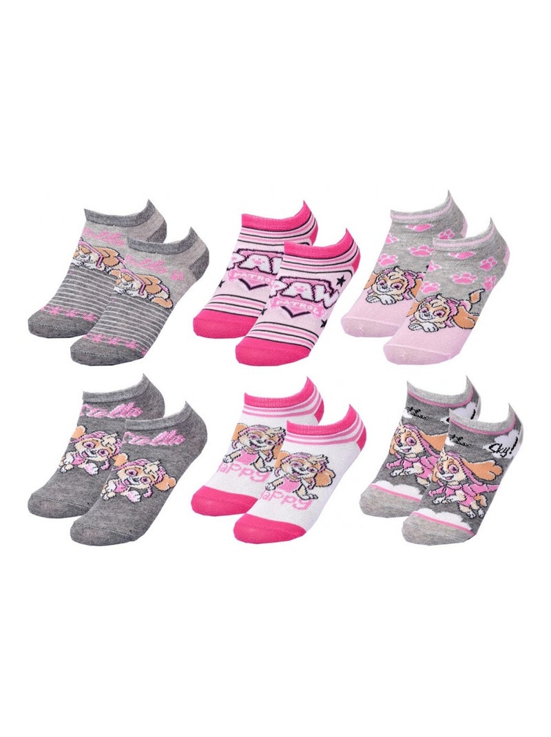 Chaussettes Pack Fille PAT PATROUILLE - Pack de 6 Gris Blanc Gris - Kiabi