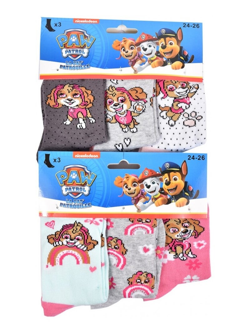 Chaussettes Pack Fille PAT PATROUILLE - Pack de 6 Gris/Blanc/Rose - Kiabi