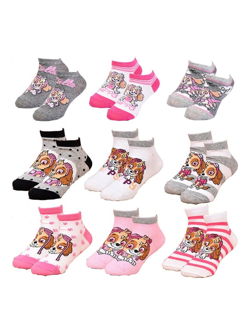 Chaussettes Pack Fille PAT PATROUILLE - Pack de 9 Gris/Blanc/Rose - Kiabi