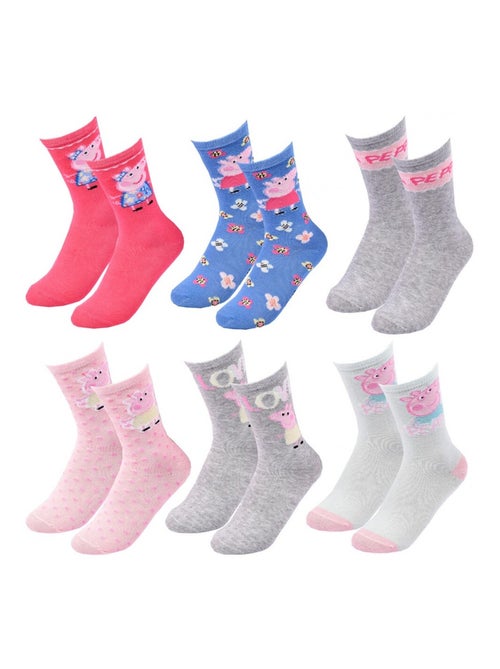 Chaussettes Pack Fille PEPPA PIG - Pack de 6 - Kiabi