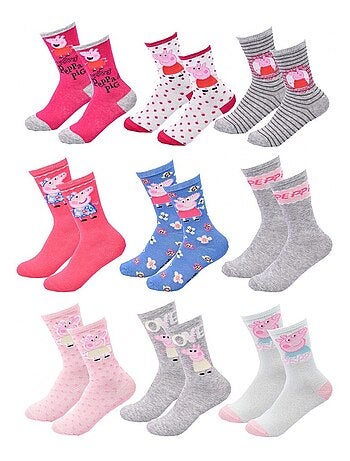 Chaussettes Pack Fille PEPPA PIG - Pack de 9