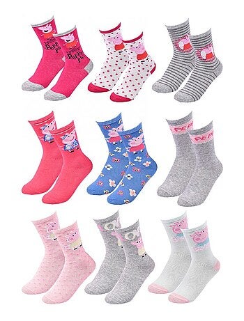 Chaussettes Pack Fille PEPPA PIG - Pack de 9