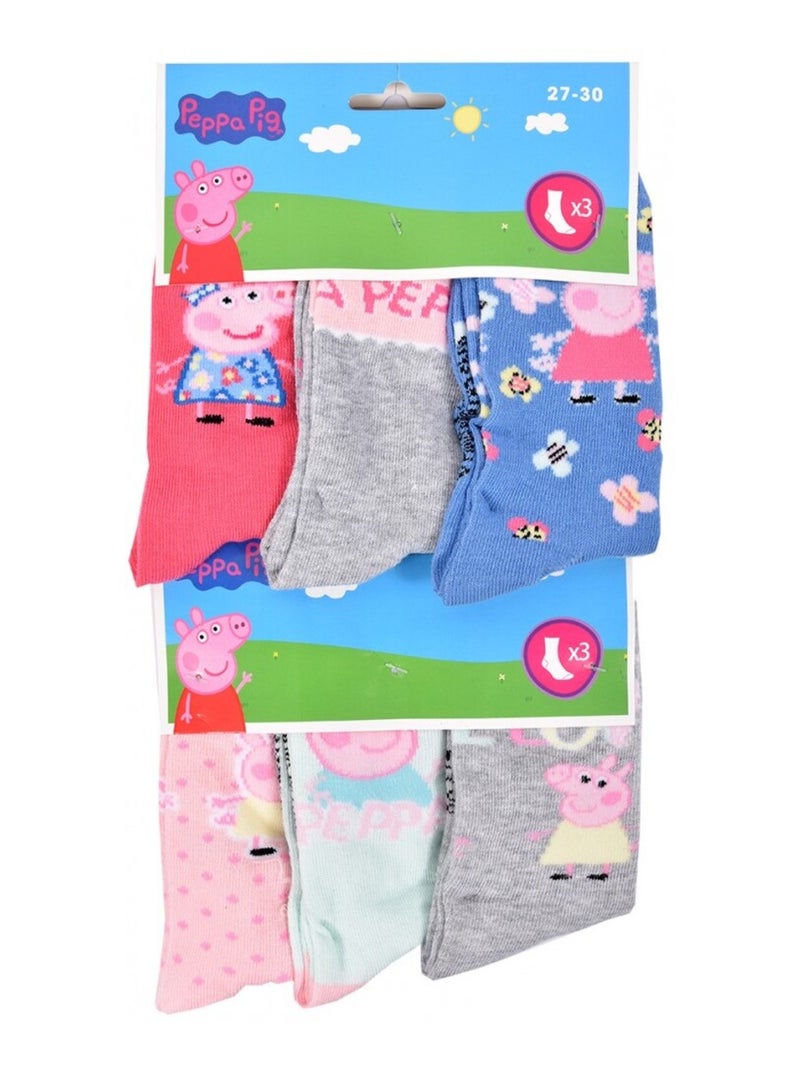 Chaussettes Pack Fille PEPPA PIG - Pack de 9 Gris Rose Blanc - Kiabi