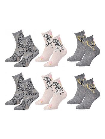 Chaussettes Pack Fille PRINCESSES DISNEY - Pack de 6