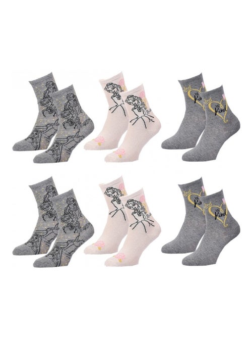 Chaussettes Pack Fille PRINCESSES DISNEY - Pack de 6 - Kiabi