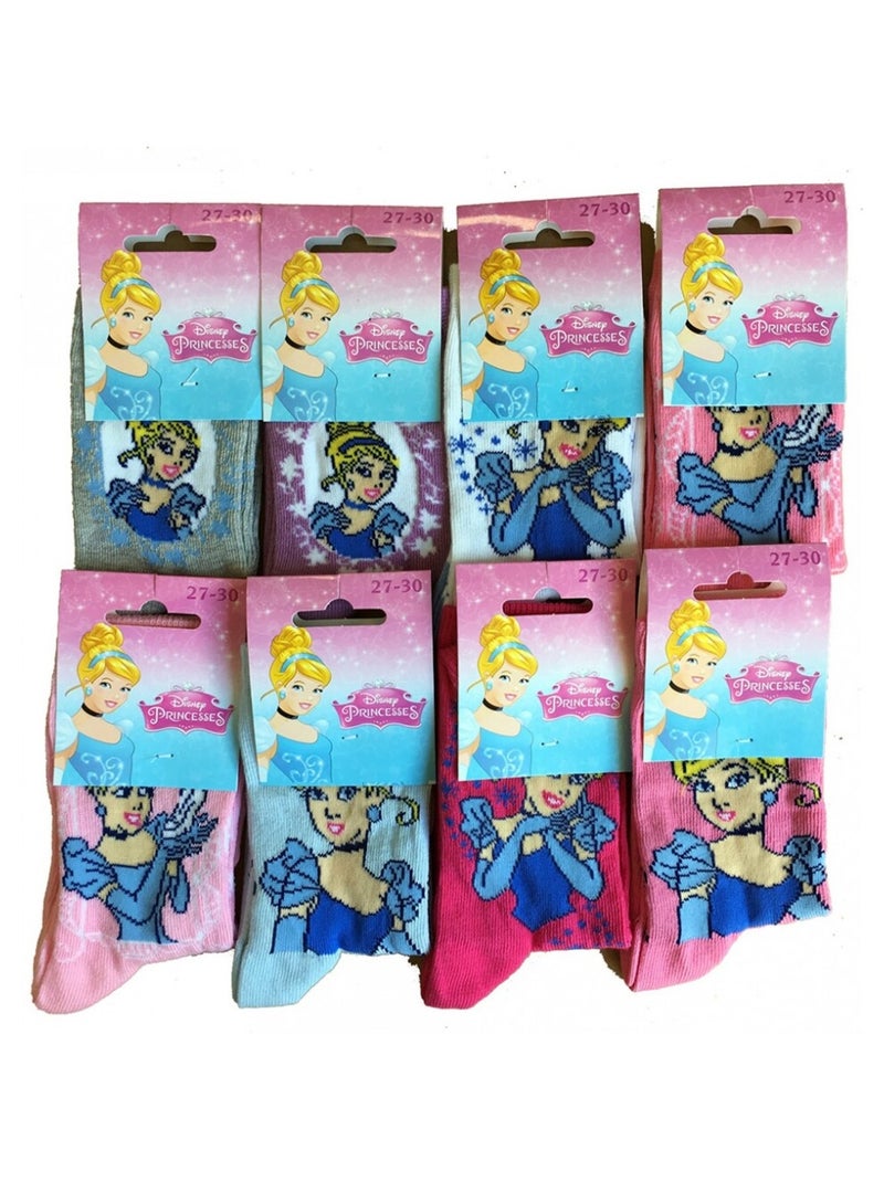 Chaussettes Pack Fille PRINCESSES DISNEY - Pack de 9 Gris Multicolore Gris - Kiabi