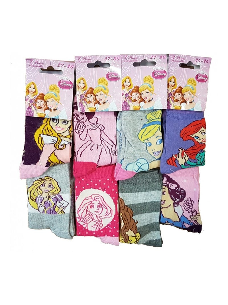 Chaussettes Pack Fille PRINCESSES DISNEY - Pack de 9 Gris Multicolore Gris - Kiabi