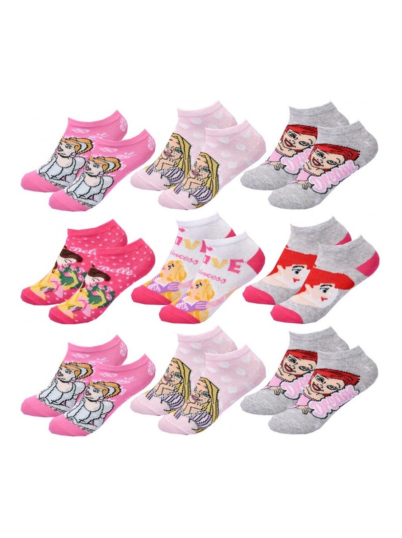 Chaussettes Pack Fille PRINCESSES DISNEY - Pack de 9 Multicolore - Kiabi