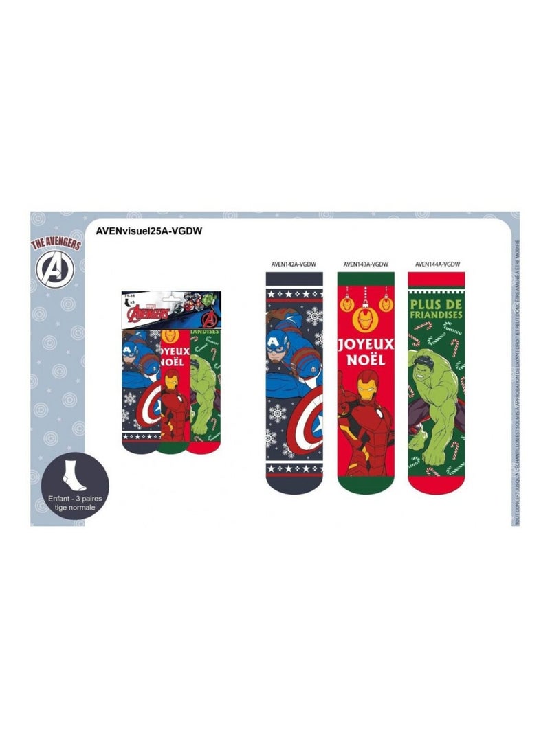 Chaussettes Pack Garçon AVENGERS - Pack de 6 Bleu Vert Bleu - Kiabi