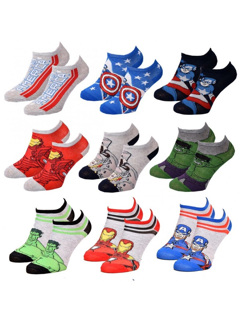 Chaussettes Pack Garçon AVENGERS - Pack de 9 Gris Rouge Bleu - Kiabi